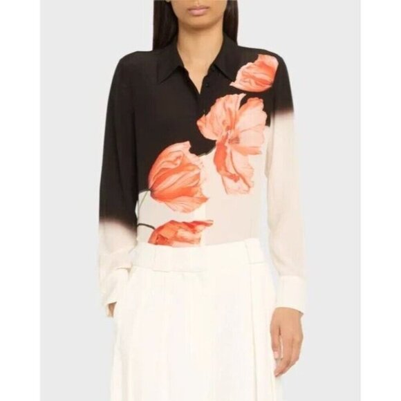 Alice + Olivia Brady Floral Silk Blouse Extra Large NWT $375 - Picture 7 of 14